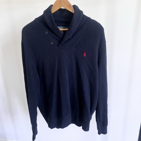 Polo Ralph Lauren Men's Size XL Shawl Collar Heavy‎ Knit Sweater Vintage Y2k - Picture 1 of 5